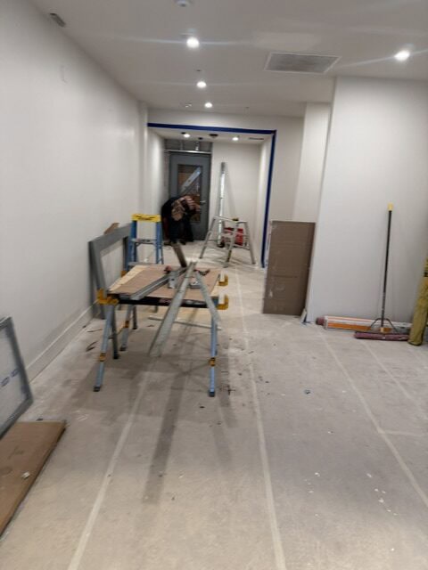 Drywall installation in progress at Enriquez Drywall INC, showcasing professional interior wall fini.